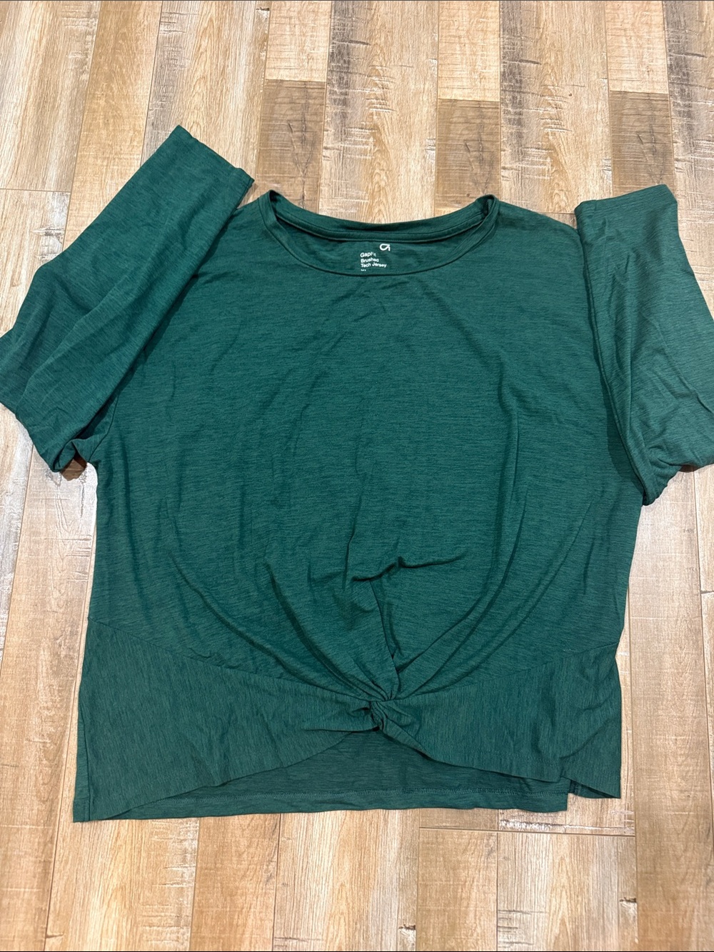 GAP Forest Green Long Sleeve Twist-Front Top